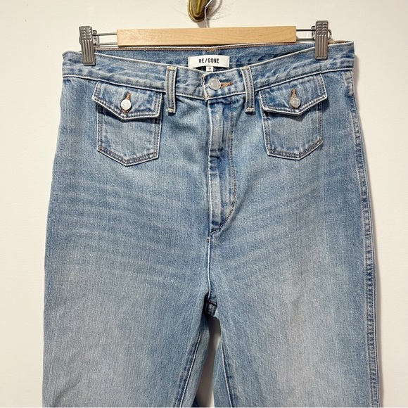 Re/Done 70s Pocket Wide Leg High Waist Jeans Size 29 Vintage Fade - Picture 7 of 14